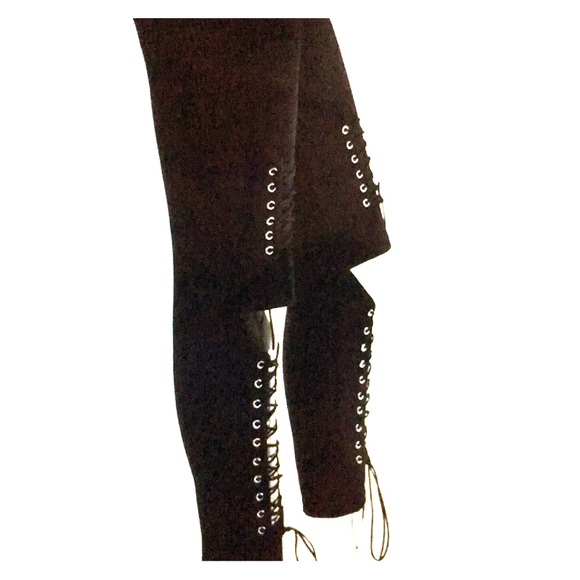 Punk Trash Royalty Faux suede lace up leggings - Picture 4 of 9